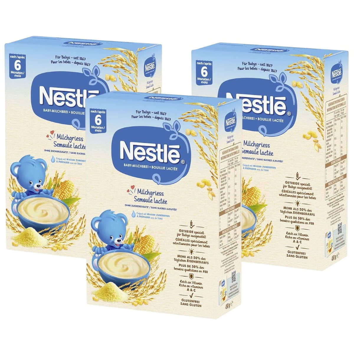 NestléNestlé   Milchgriess für Babys 3er Pack