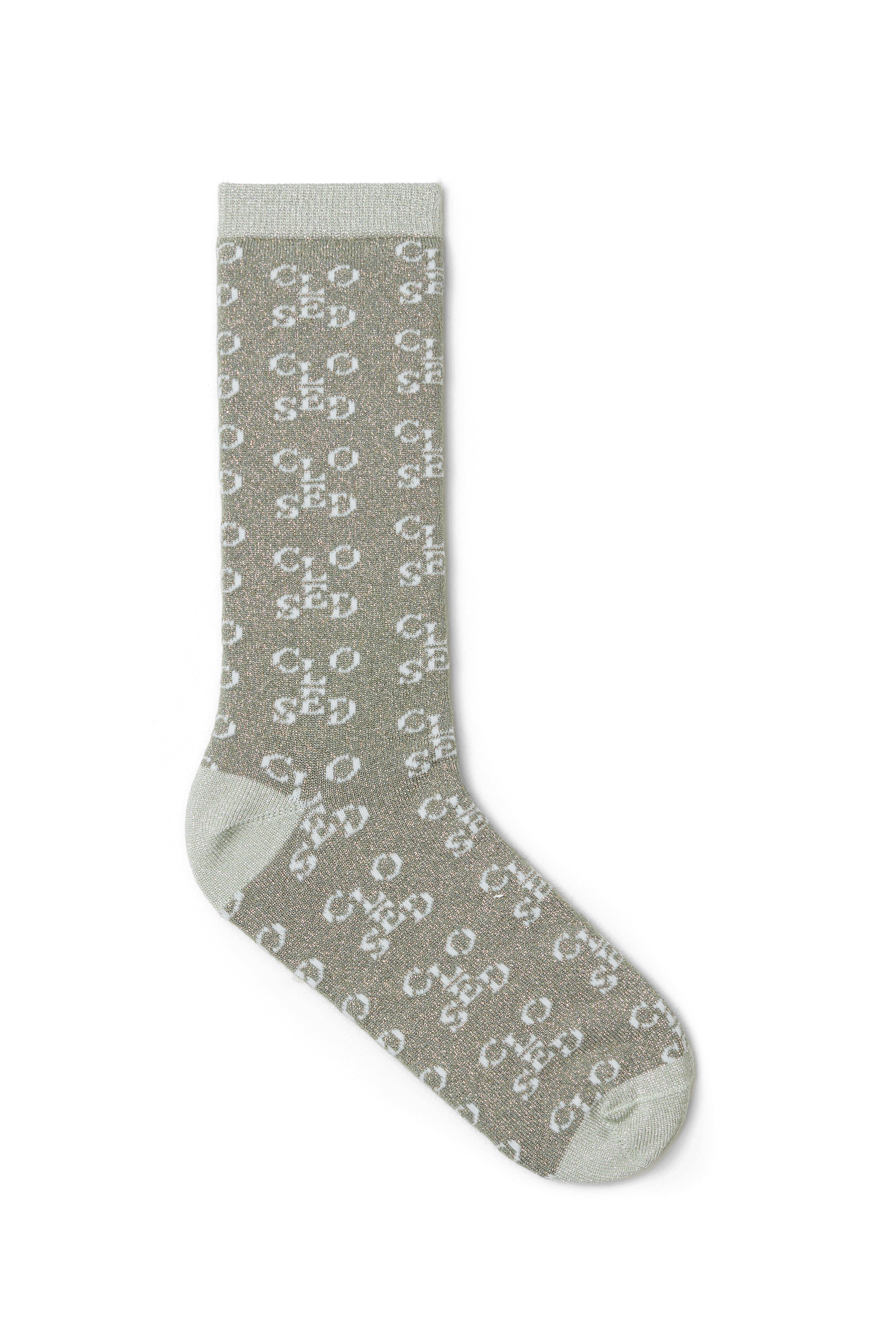 Chaussettes mi-hautes monogrammes brillantes | Kaki