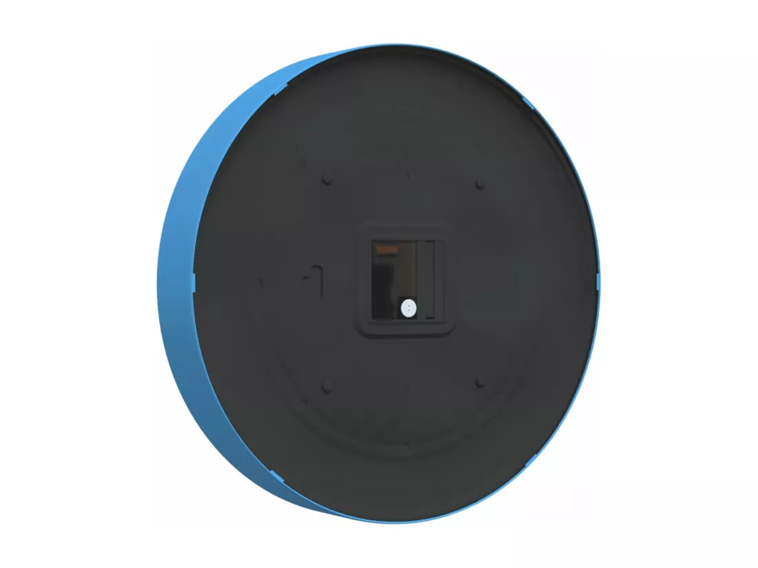 Horloge murale bleu Ø25,5 cm polystyrène et verre