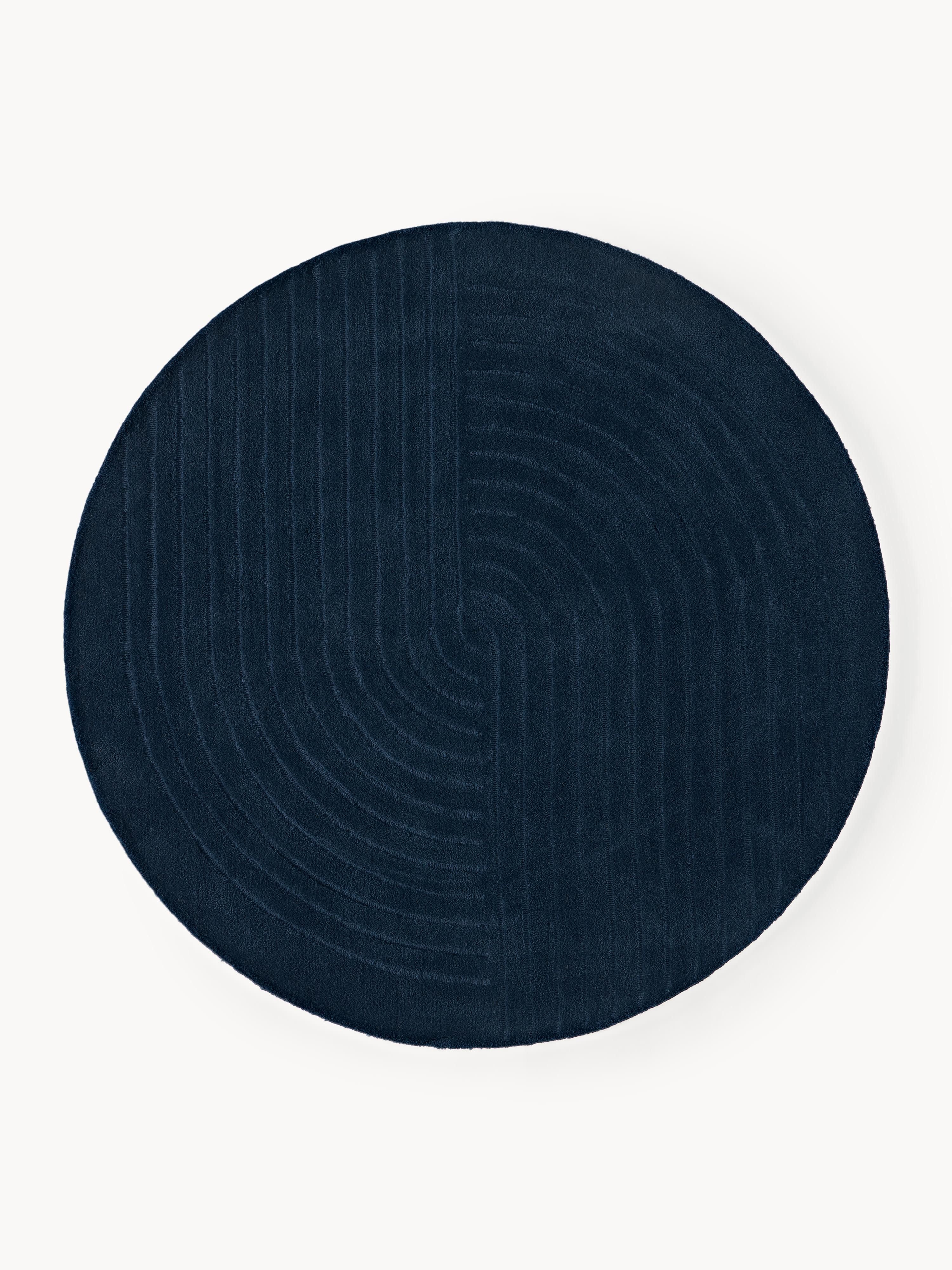 Rond wollen vloerkleed Mason, handgetuft