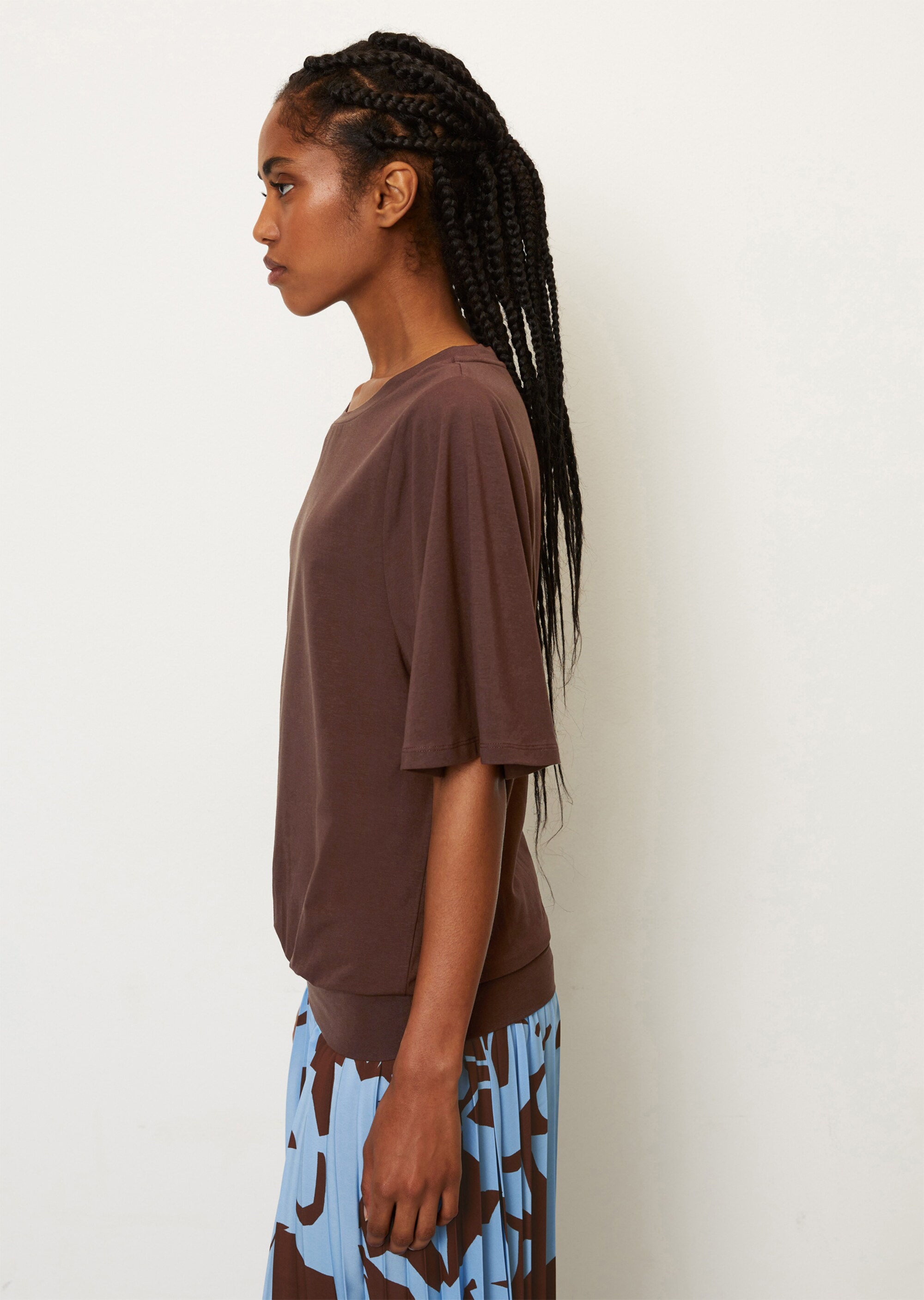 T-Shirt mit Bund-Abschluss regular mit TENCEL™ Modal