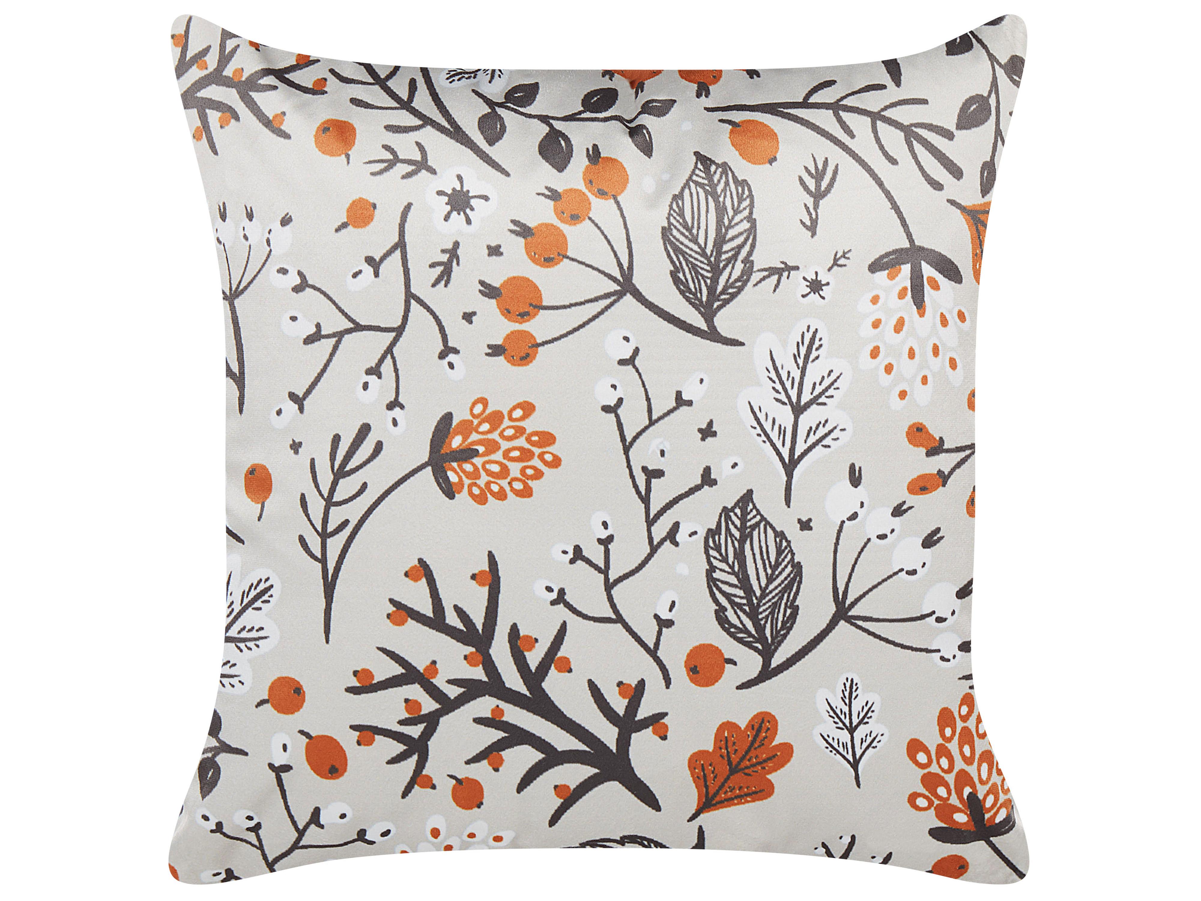 Sierkussen MONTBRETIA Fluweel 45 x 45 cm Meerkleurig bladpatroon