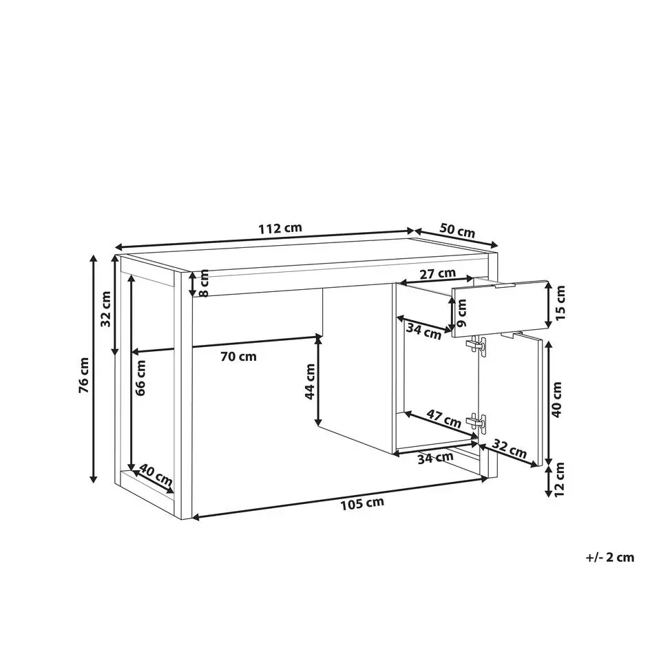 JOHNSON - Bureau - Wit - Vezelplaat