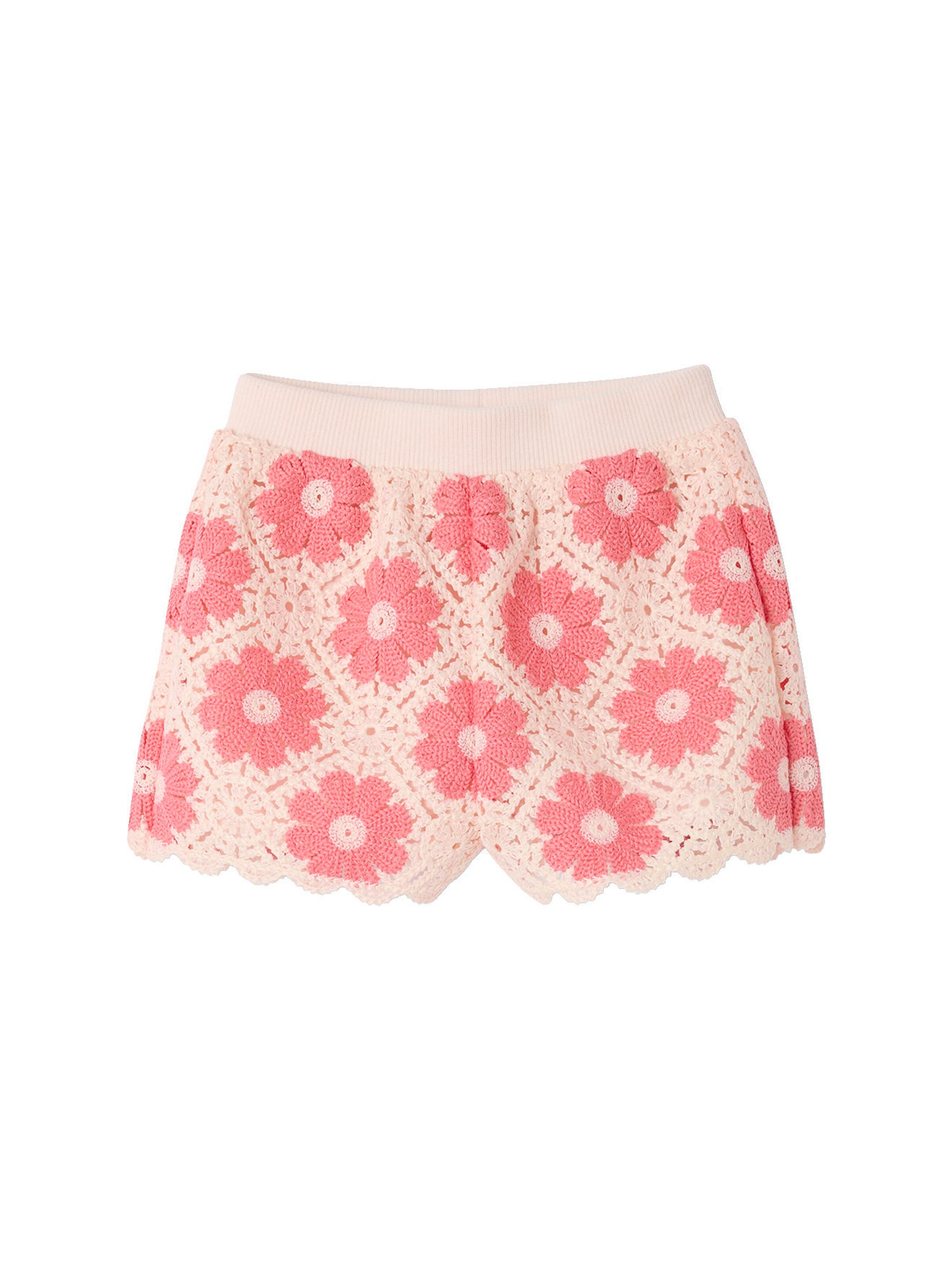 Vertbaudet Gehäkelte Baby Shorts wollweiß