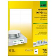 Etiquette pour étagère, 105 x 38 mm, blanc, 170 g/m2