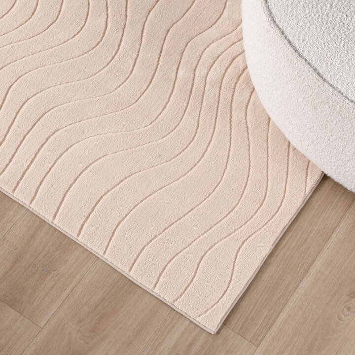 Scandinavisch vloerkleed - Charm Waves Beige