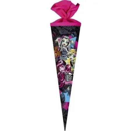 Nestler Schultüte Monster High mit Krepprand und Tüll pink , rund, 70 cm