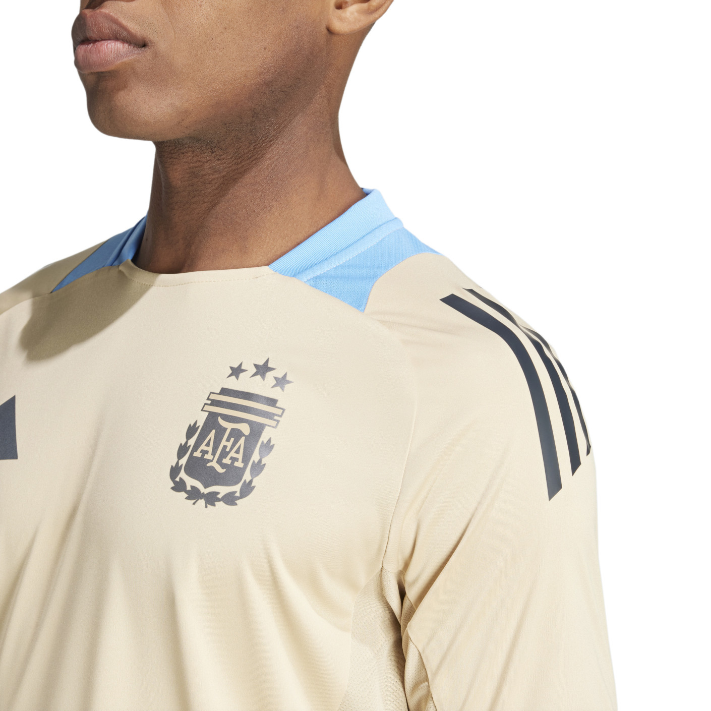 adidas Argentinië Trainingsset 2024-2026 Beige Donkergrijs Lichtblauw Goud