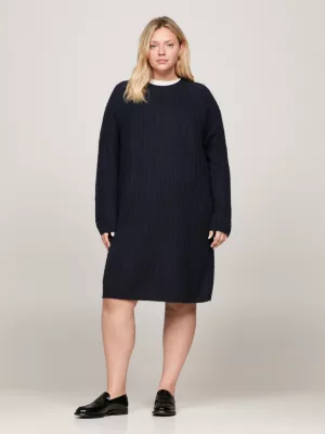 Vestido Curve Cable Knit Pure Wool Relaxed