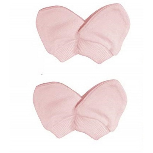 Luvas elásticas 100% algodão para recém-nascidos (pacote com 2 pares) Universal Textiles (rosa)