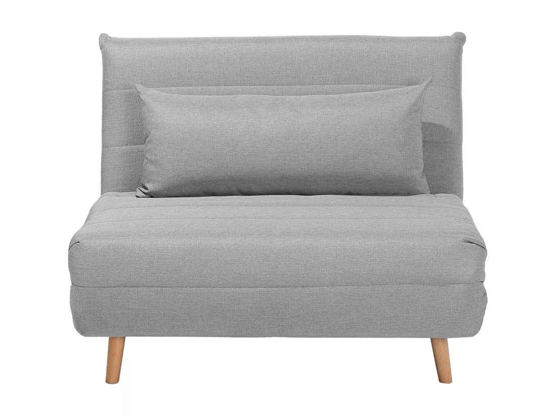 Banquette convertible 1 place en tissu gris clair SETTEN