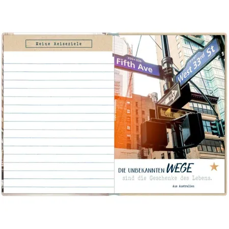 Coppenrath Verlag Eintragbuch mit Sammeltasche Mein Reisetagebuch