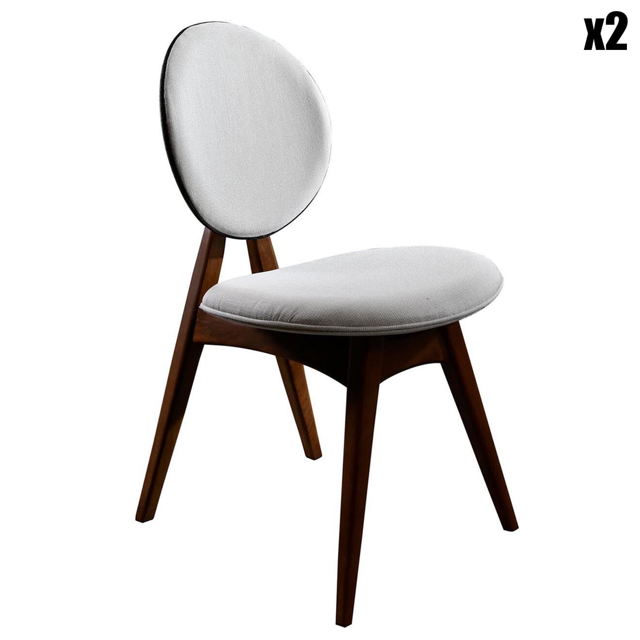 Wooden Art 2 Chaises Touch marron/crème - 54x93x55 cm