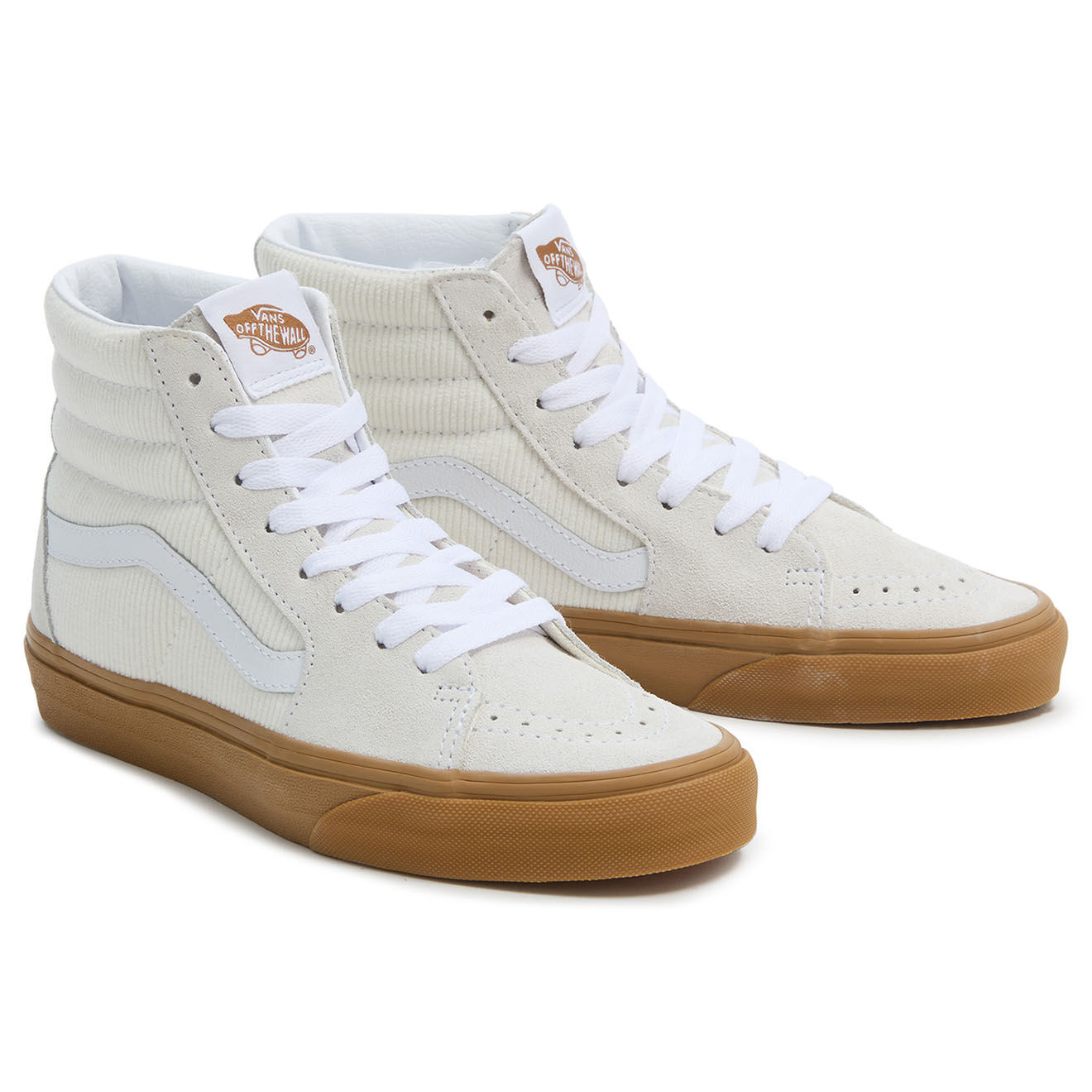 Vans Baskets en Velours de Cuir & Velours côtelé SK8-Hi écrues