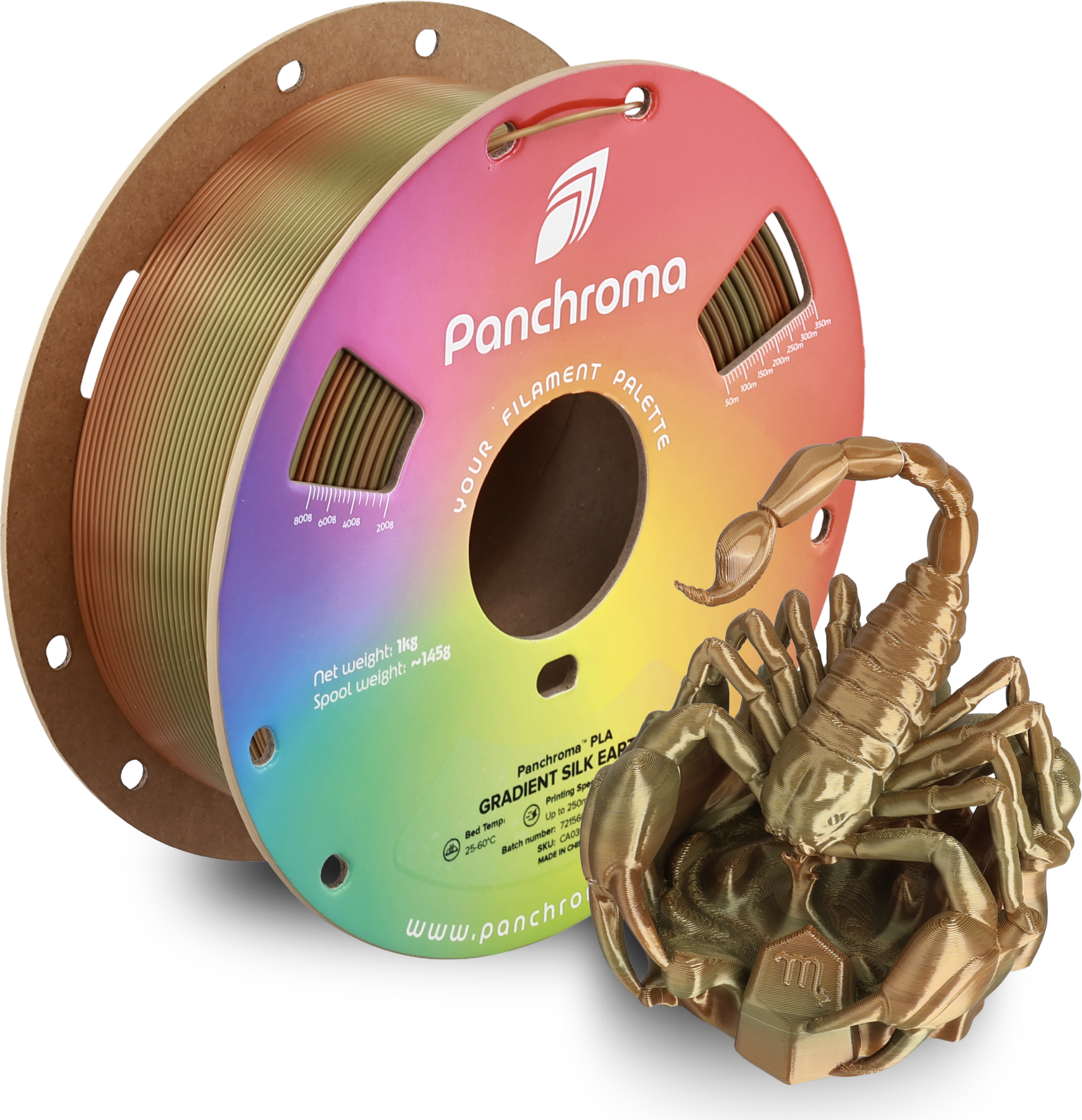 Polymaker  Panchroma™ PLA Gradient Silk Earth, 1,75 mm / 1000 g    Ein Farbspektakel in Silk Earth