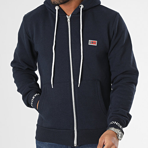 Sweat Zippé Capuche Bleu Marine