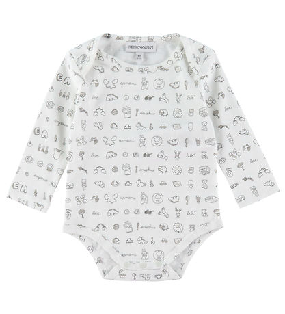 Emporio Armani Buker/Body l/æ - Hvid/Beige m. Print