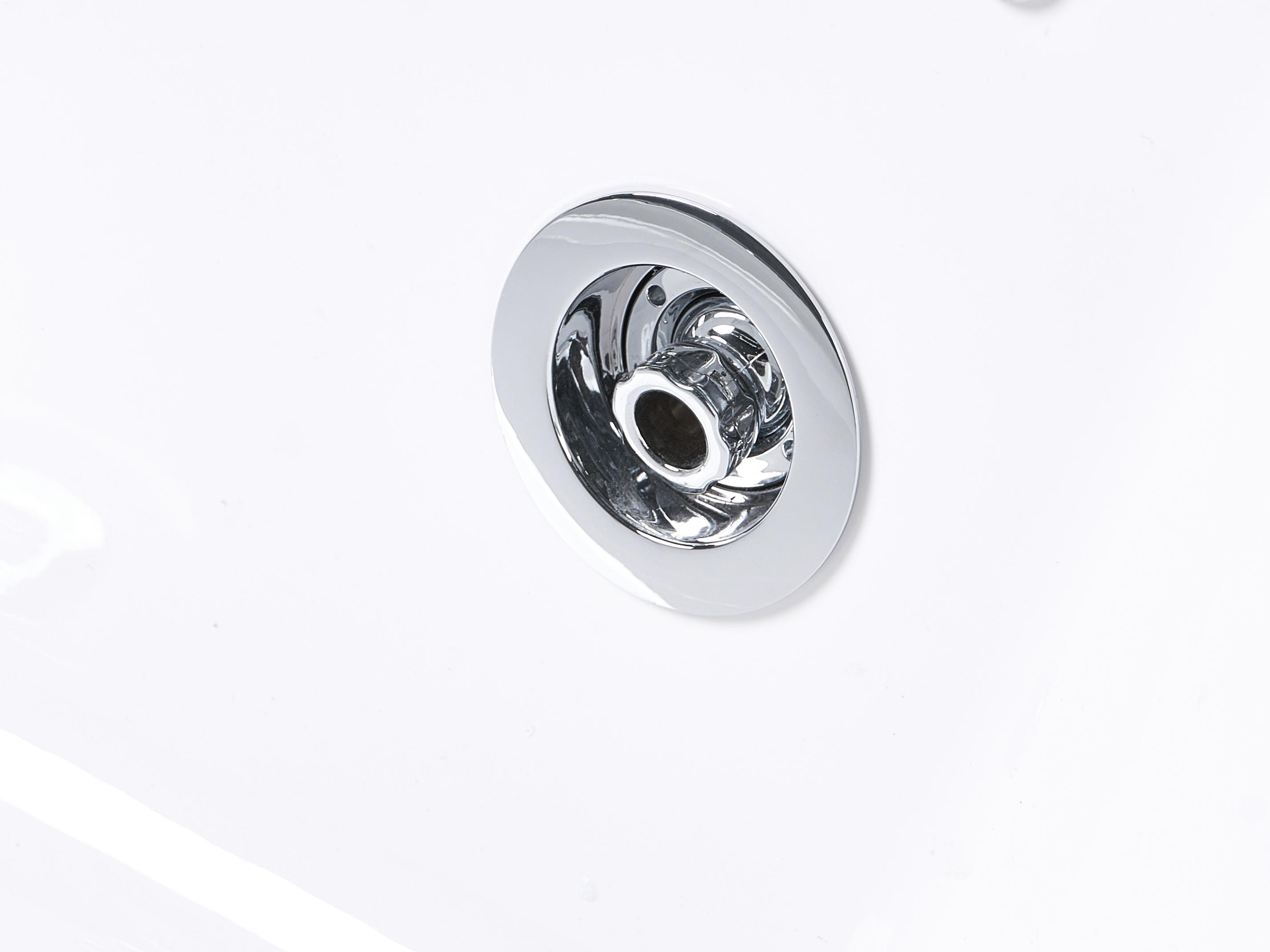 Hoek bubbelbad met LED TAMULA 148 x 66 cm Wit