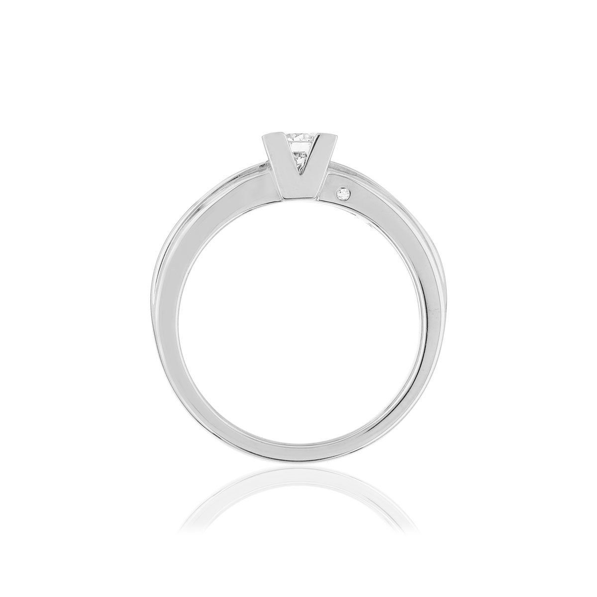 Solitaire VAN BRILL or blanc 750, diamants.
