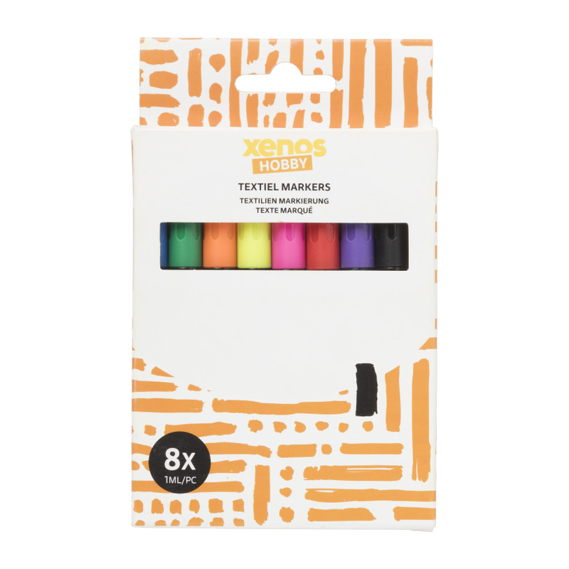 Textiel markers - set van 8