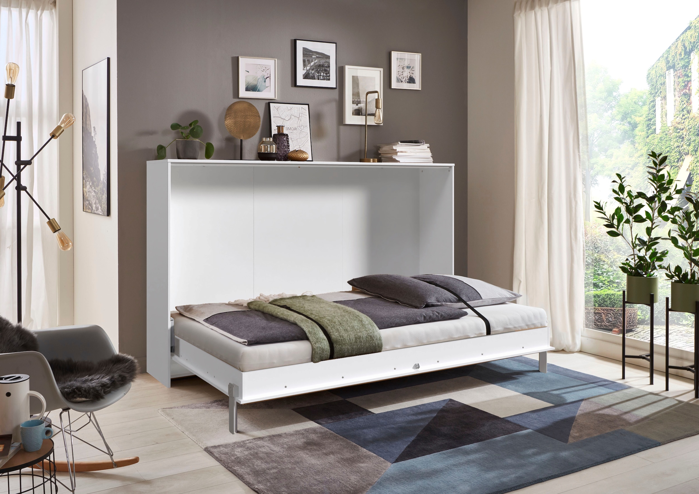 Wimex Schrankbett »Juist Schrankklappbett Gästebett« horizontal klappbar, 3 Liegeflächen, mit Lattenrost, Made in Germany