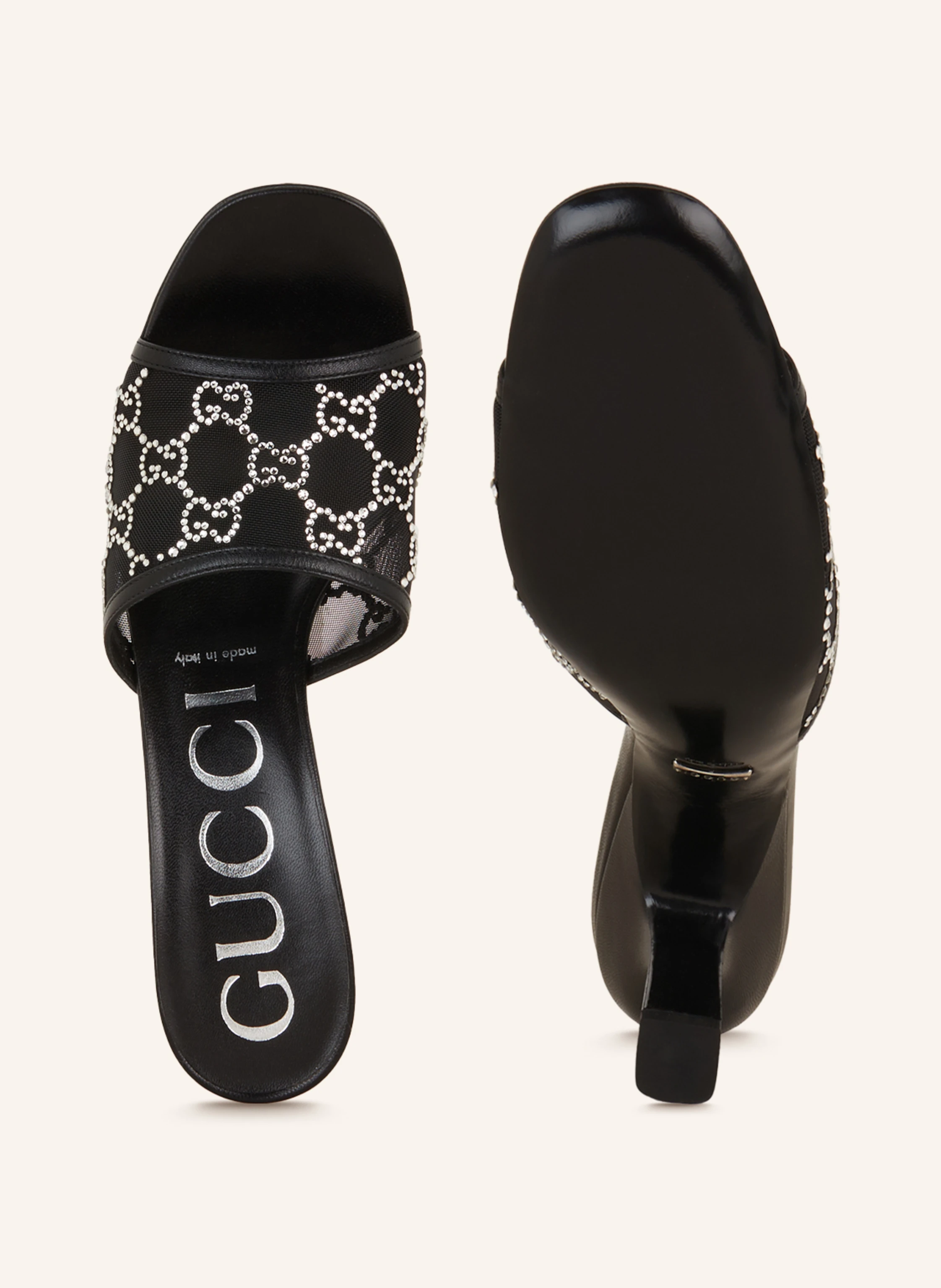 GUCCI Mules mit Schmucksteinen