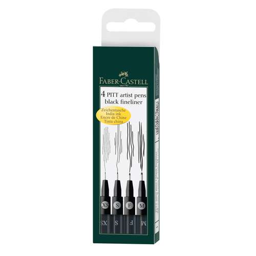 FABER-CASTELL PITT Artist Pen Tuschestifte, 4er Sets