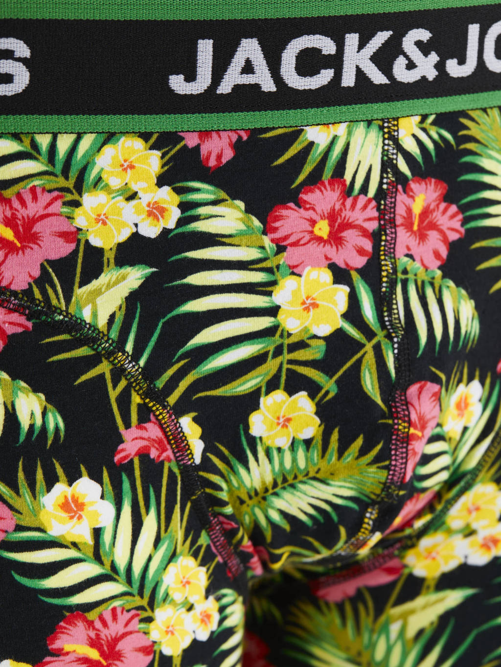 boxershort JACPINK FLOWERS - set van 3 zwart/groen/geel