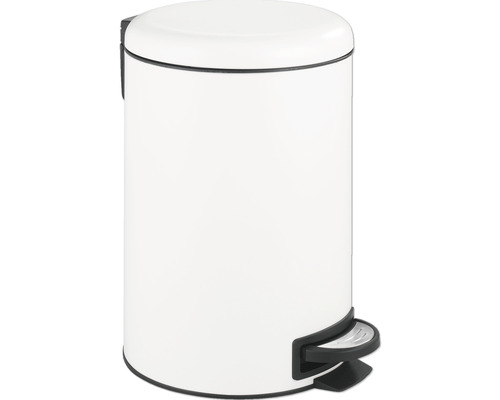 Wenko Leman Easy Close pedaalemmer, 12 l, mat wit