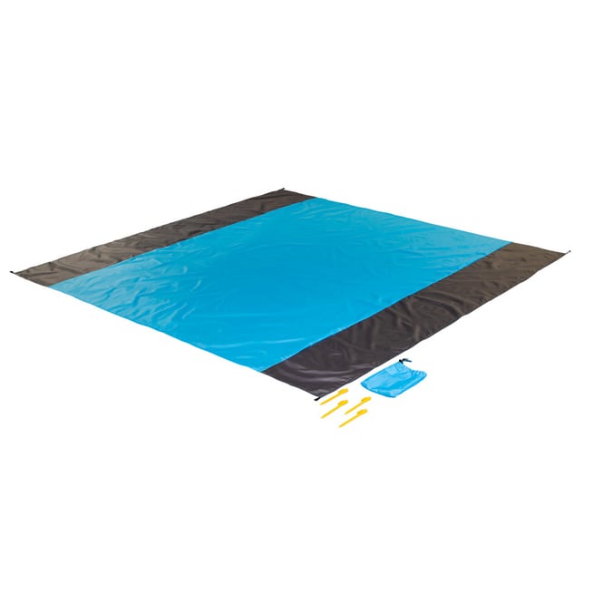 Strandmattenset - blau - aus Textil - ca. 200 x 210 cm