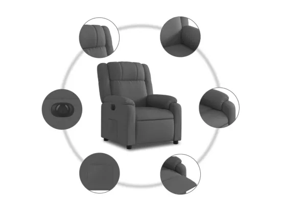 Fauteuil inclinable électrique Gris foncé Tissu