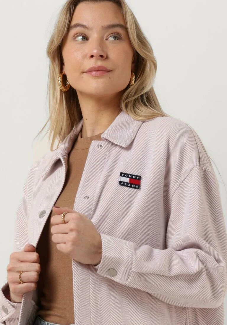 TOMMY JEANS beige tommy jeans blouse tjw herringbone overshirt