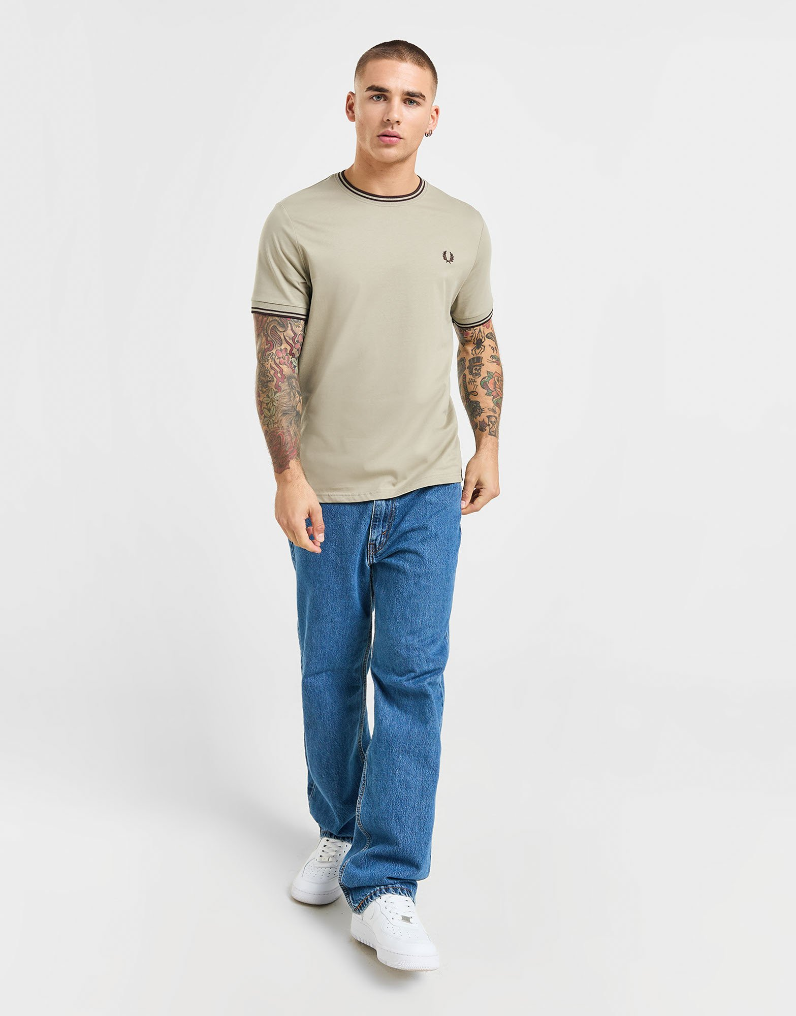 Fred Perry T-Shirt à Manches Courtes Twin Tipped Ringer Homme