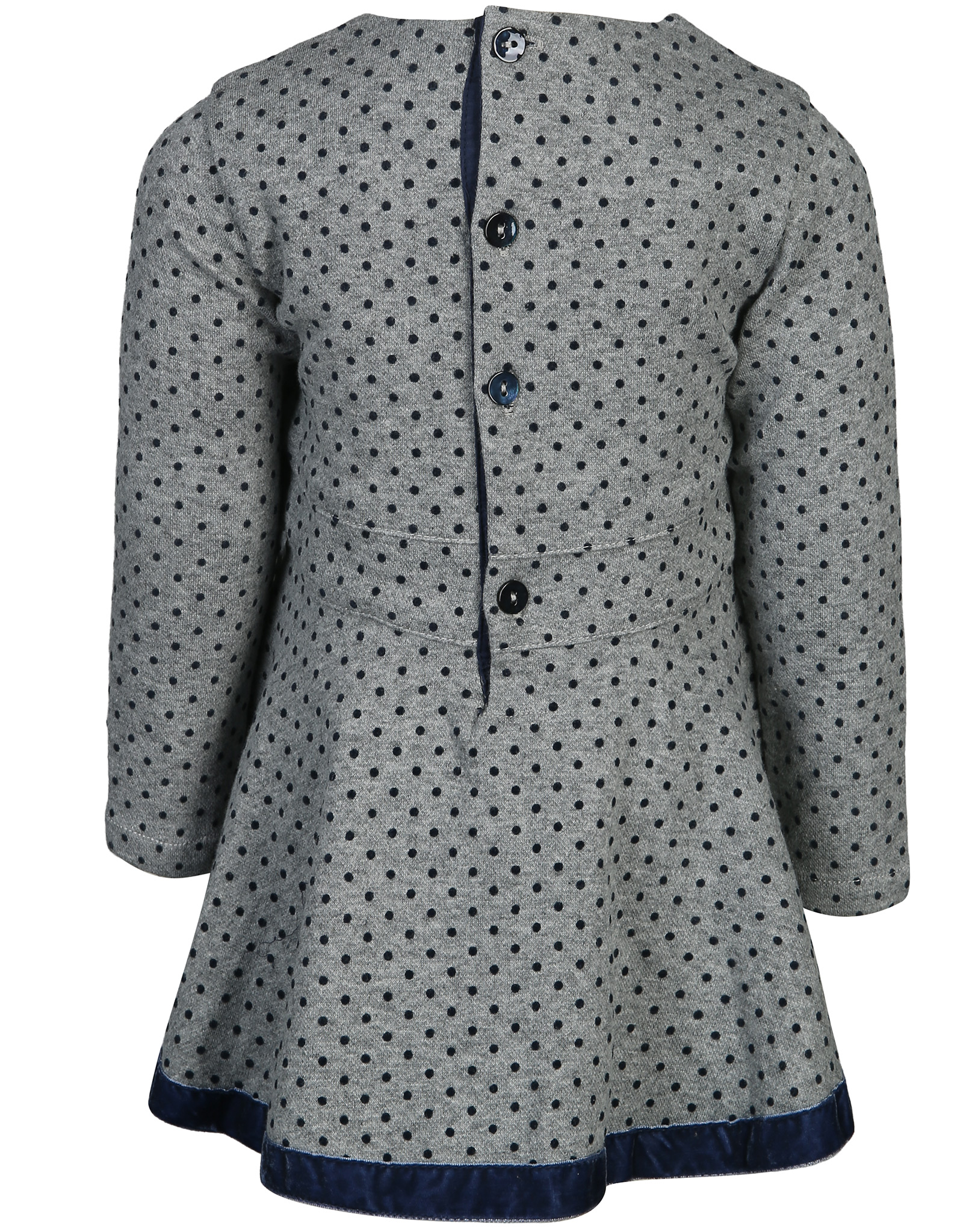 Langarmkleid FANCY DOT in grau/schwarz