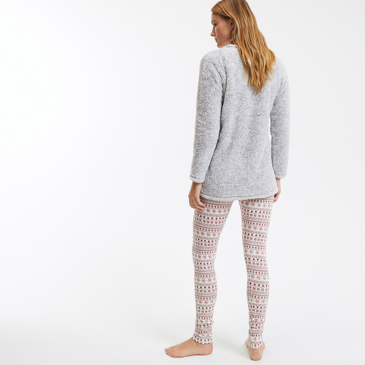 SO'HOME<br>Pijama com camisa de lã e calça de algodão