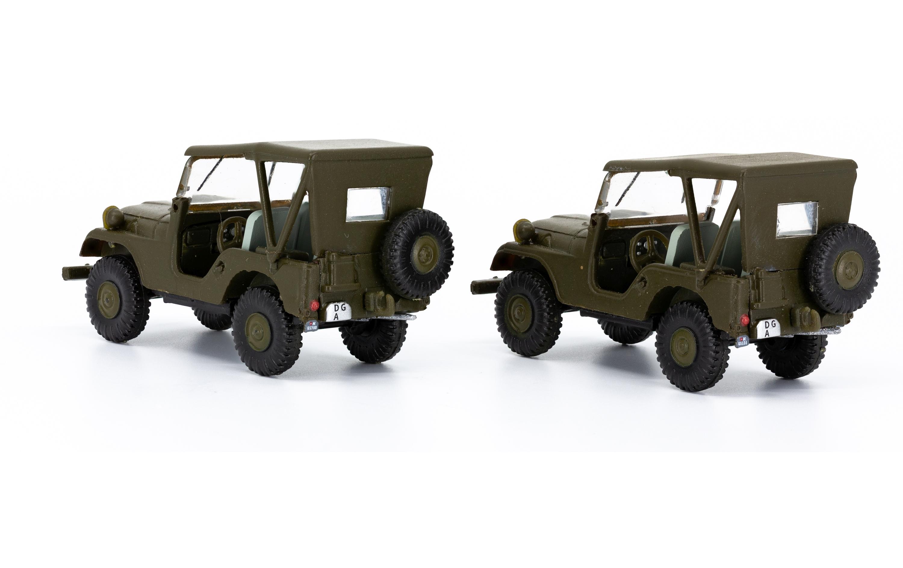 Willys M38A1 Armee Jeep 2er Set 1:87H0 Jeep Militärmodell