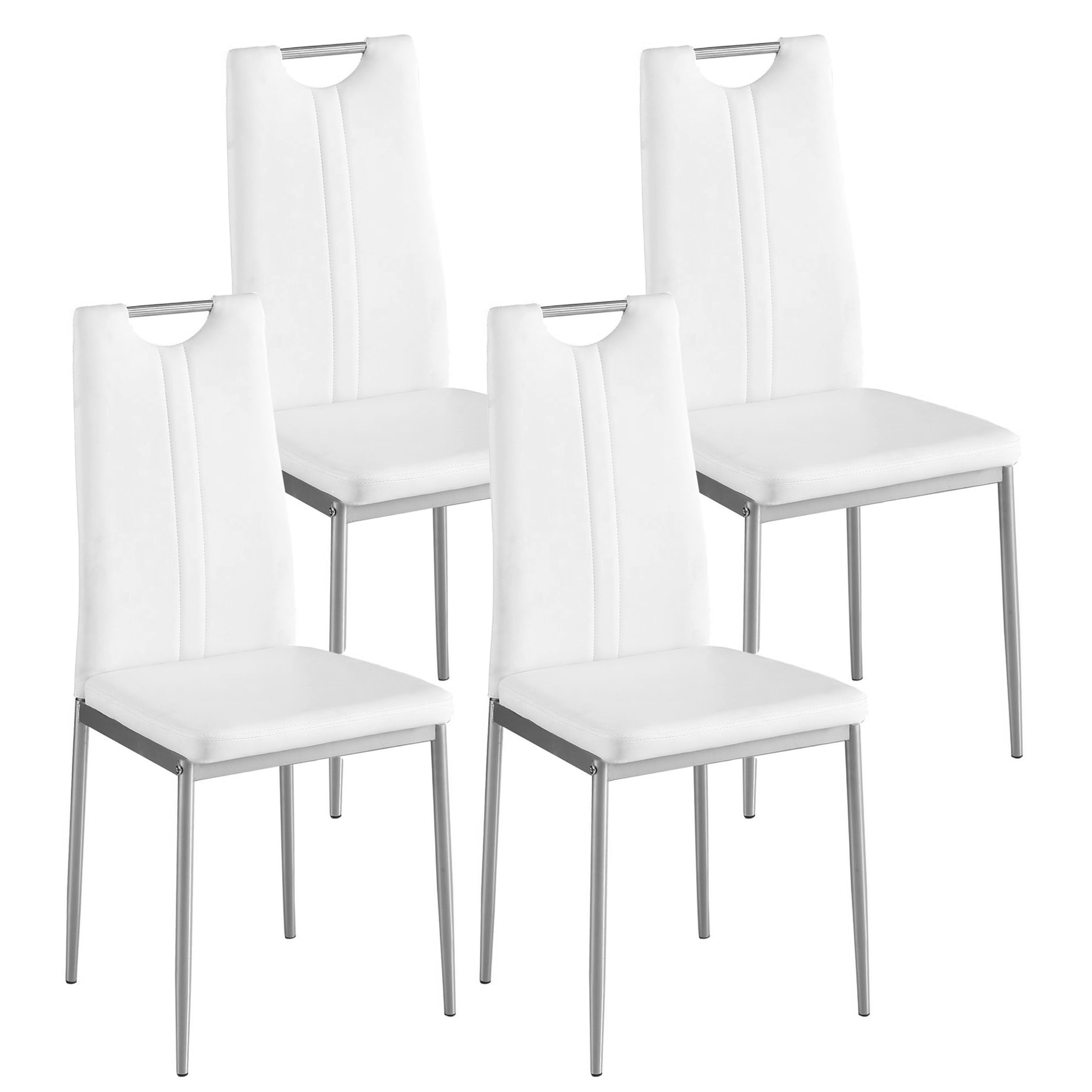 Esszimmerstuhl Leder IVO 4er Set weiss
