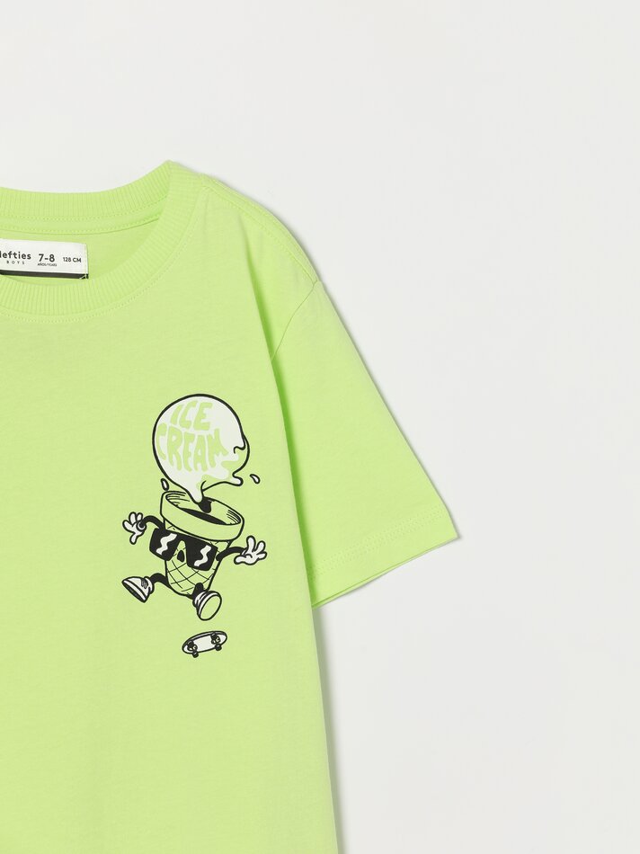 Pacote com 2 camisetas estampadas - Turquesa Escuro