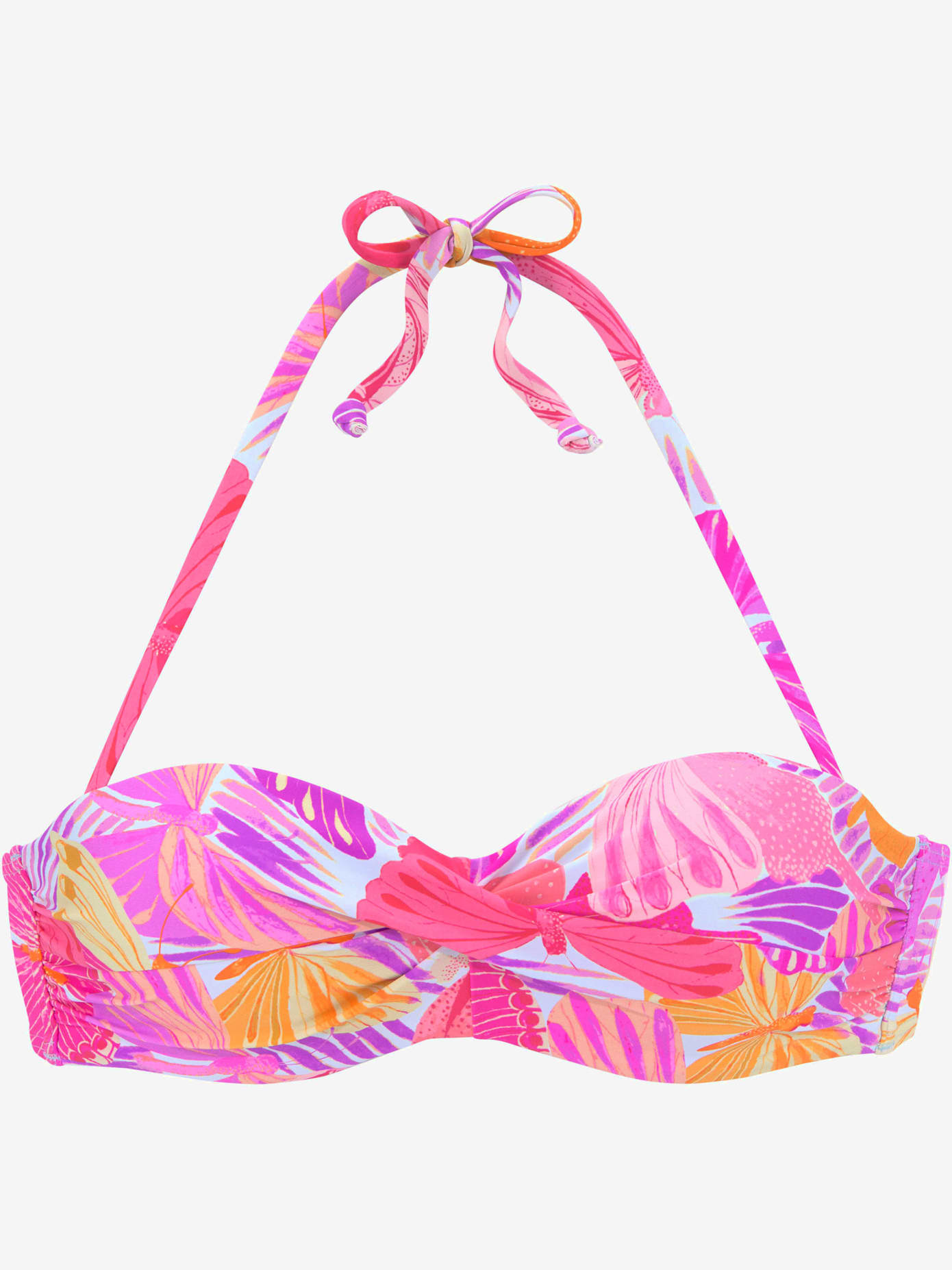 Haut de bikini bandeau à armatures effet de couleur différent pour chaque pièce