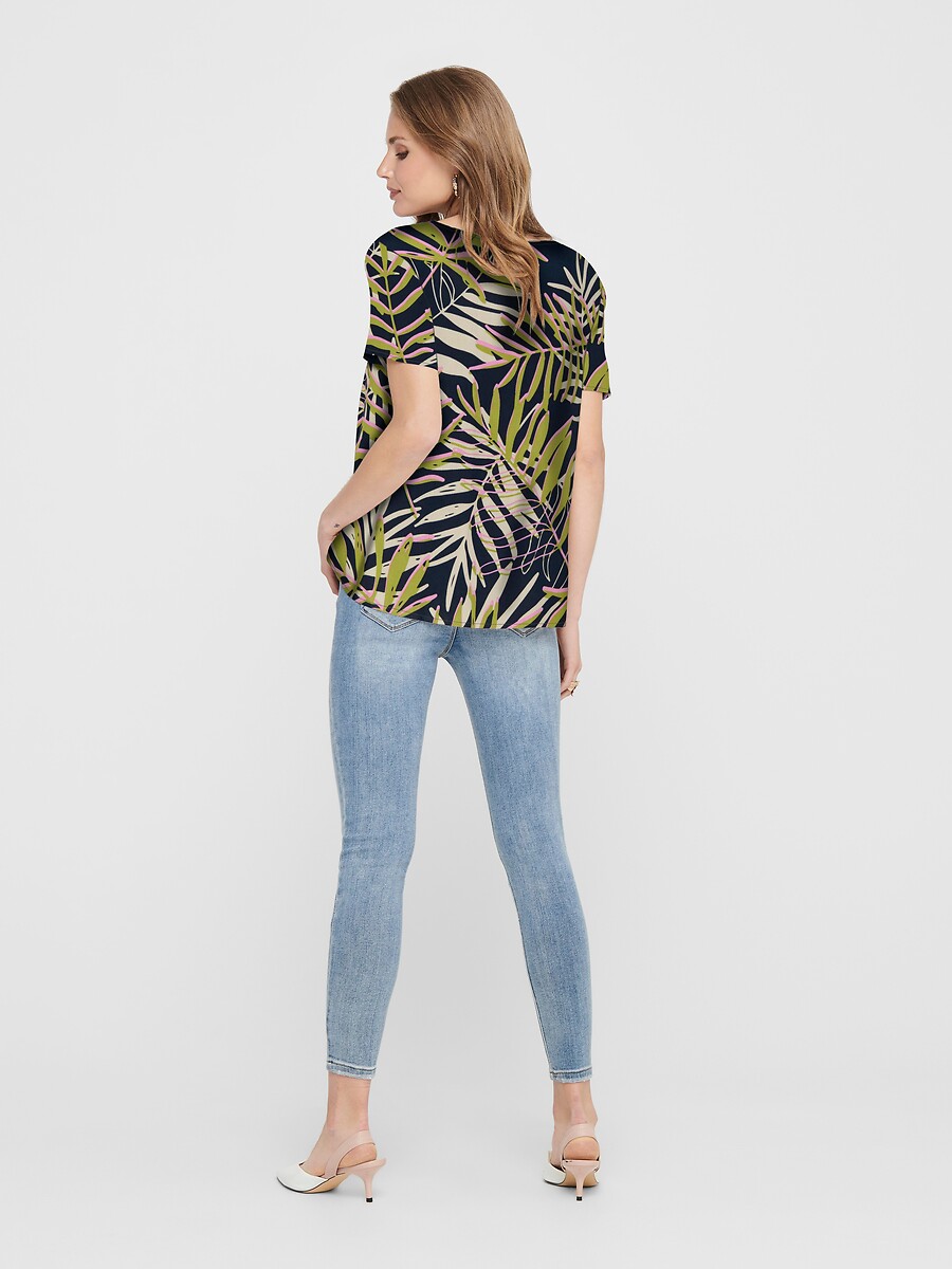 Blusa JDY com mangas curtas e decote em V
