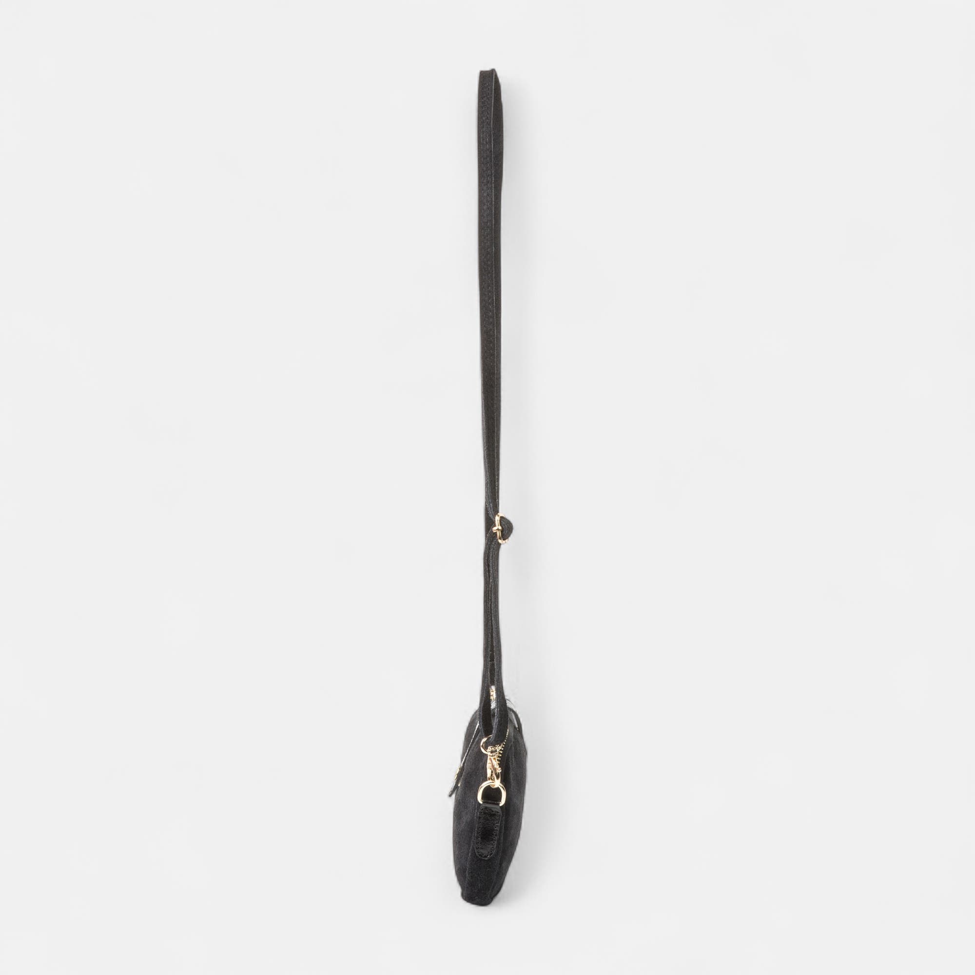 Sac bandoulière en cuir noir