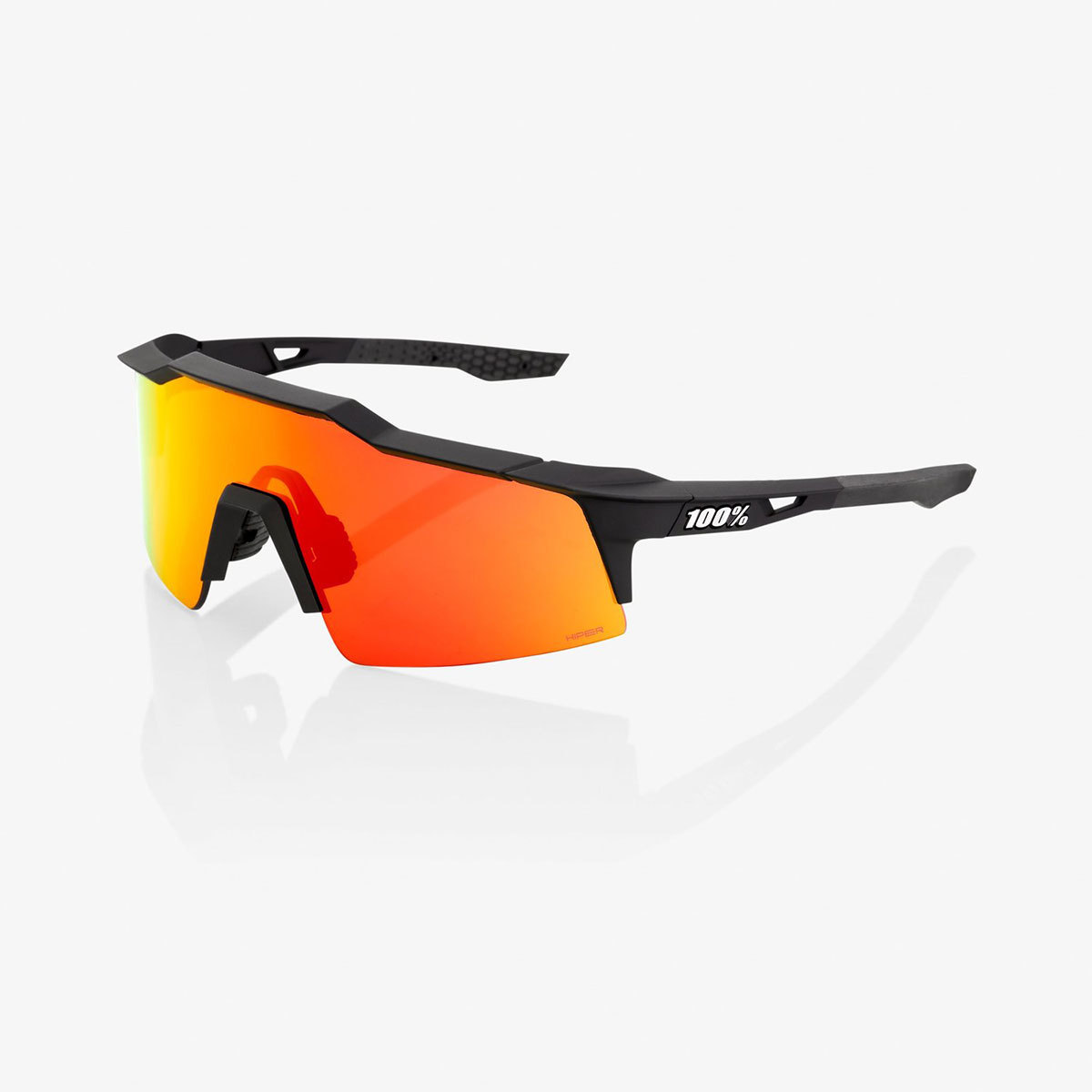 100% Speedcraft SL Sport Zonnebril Zwart met HiPER Red Multilayer Mirror Le