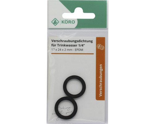 EPDM ring 17 x 24 x 2 mm 70 Sh.A voor 1/4