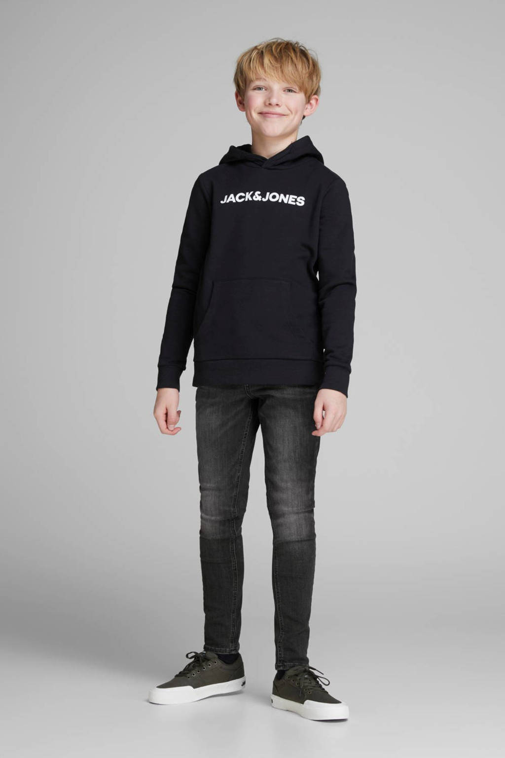 JACK & JONES skinny jeans JJILIAM JJORIGINAL black denim washed