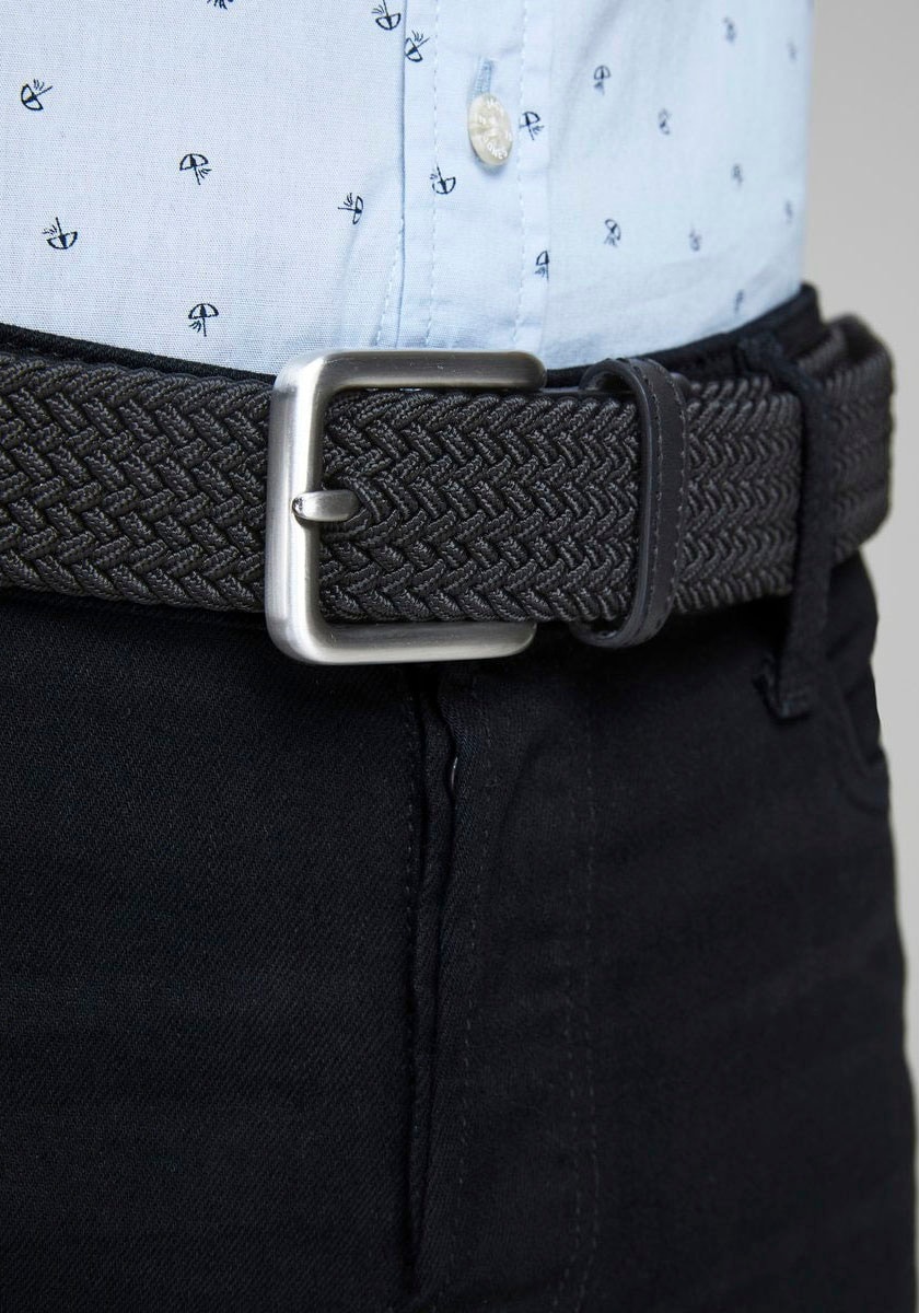 Jack & Jones Stretchgürtel »JACSPRING WOVEN BELT NOOS«, mit silberfarbener Schliesse