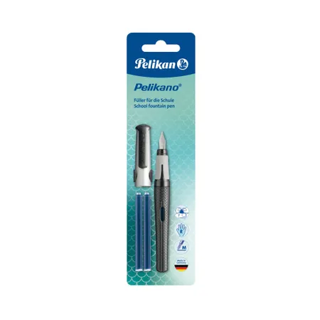 Pelikan Füller Pelikano Struktur für Rechtshänder, Feder M, 1 Stück, 4-fach sortiert