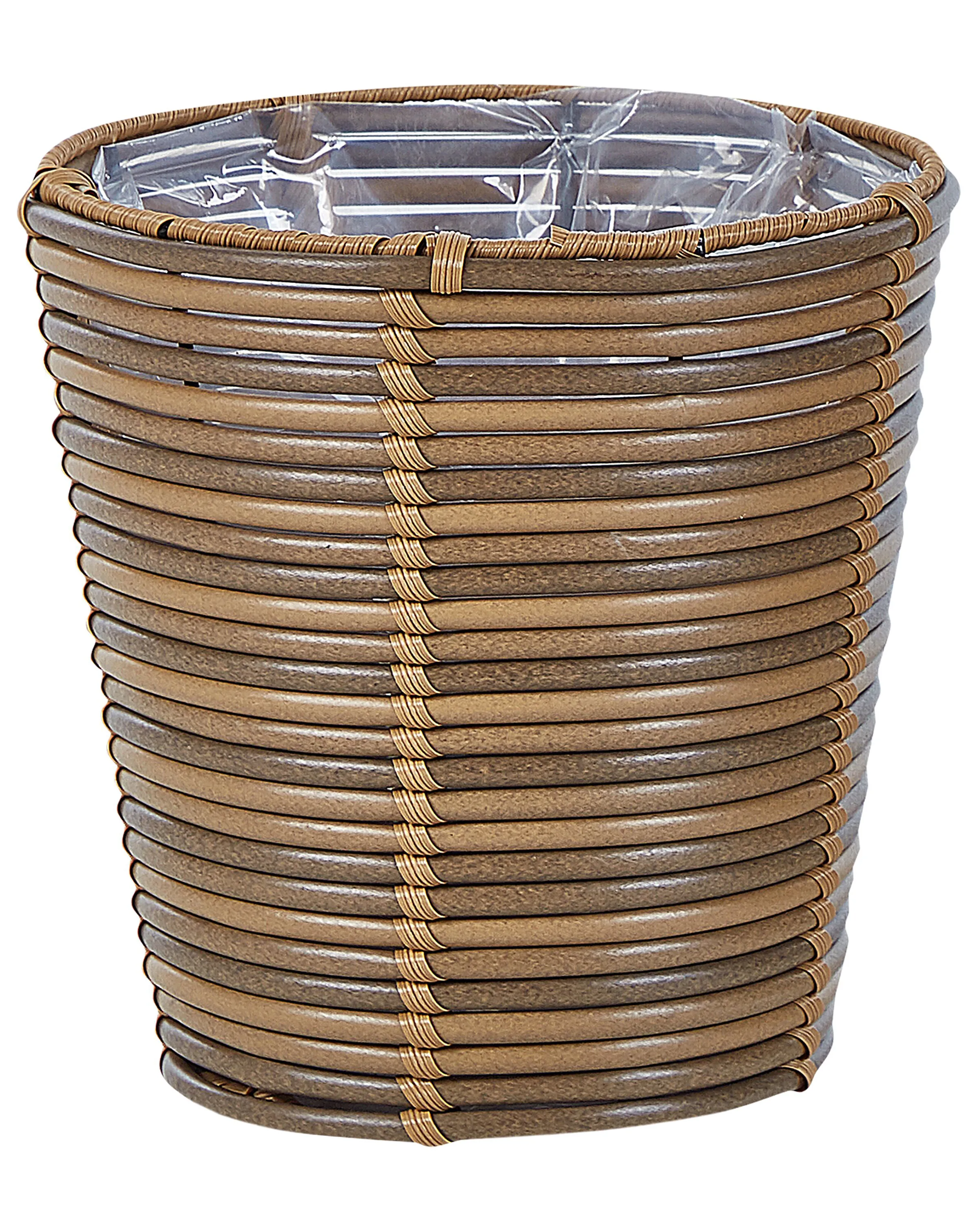 Set van 2 bloempotten SARTI PE rotan 24/31 cm Bruin
