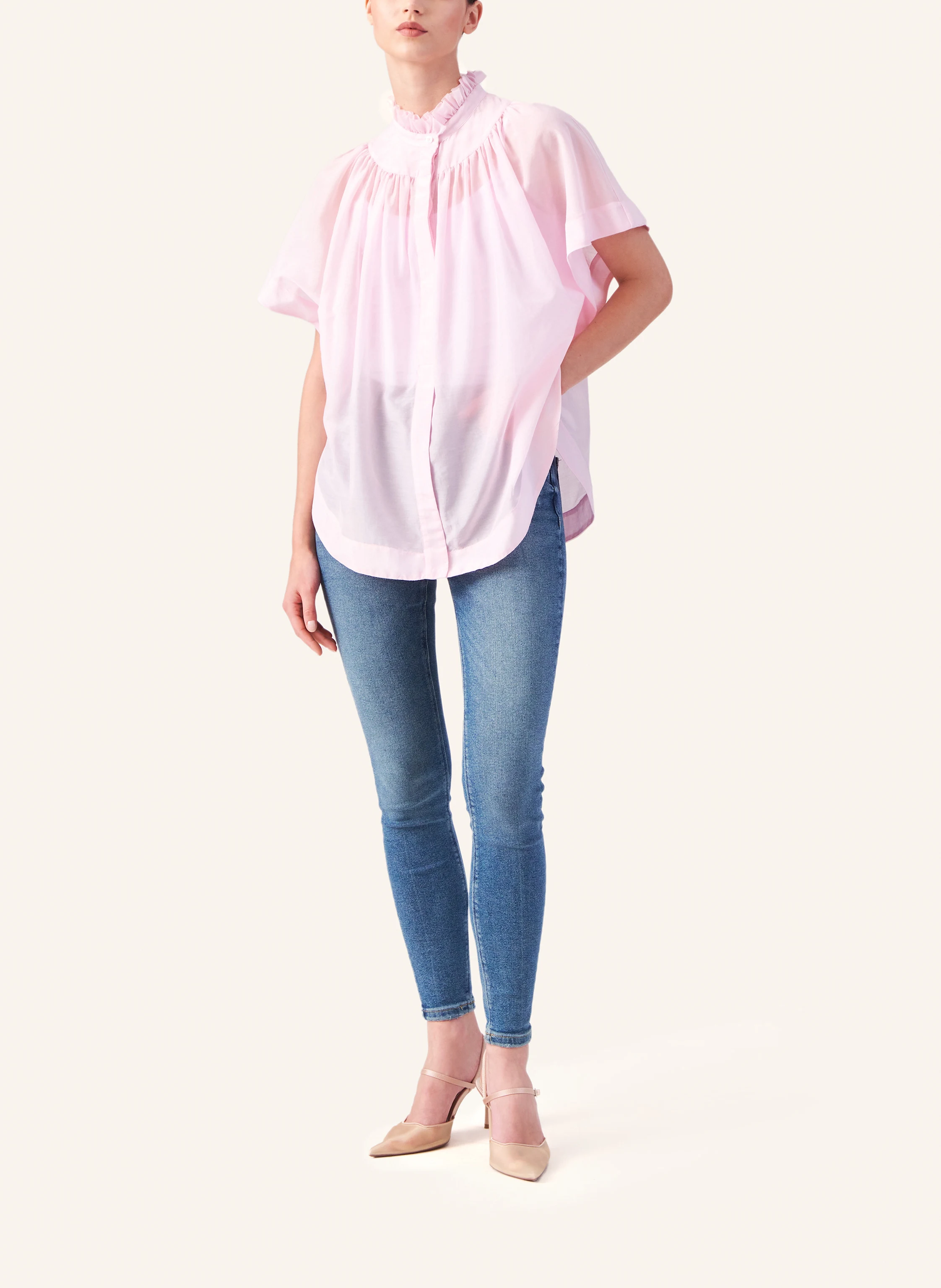 Helene Galwas Bluse aus Baumwoll-Seiden Mischung IDIS