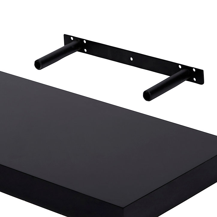 Tablette murale avec fixation invisible Form Cusko noir 60 cm