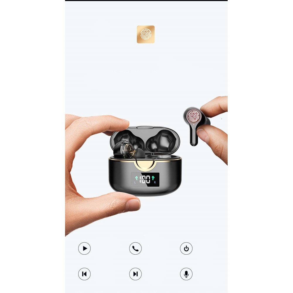 Kabellose TWS Bluetooth 5.0 In-Ear Kopfhörer Headset   Ladecase mit Ladeanzeige (400mAh) - Weiss